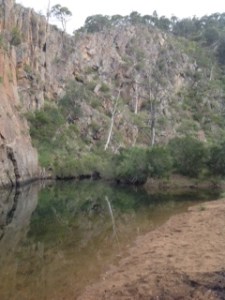 The oasis of Needles Beach at Werribee Gorge.